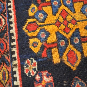 Alfombra antigua Afshar – detalle del tejido